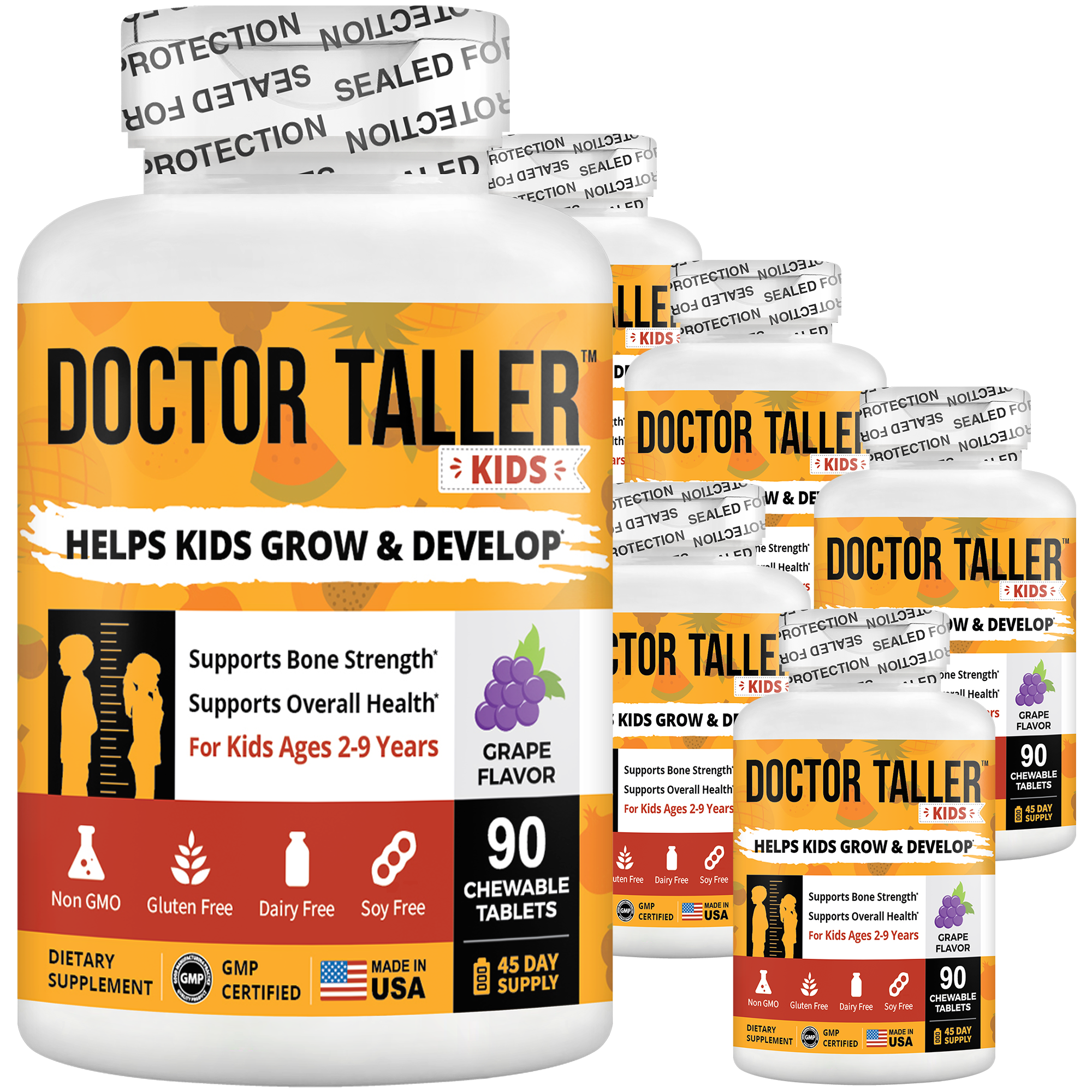 Doctor Taller Kids, Grape Multivitamins, Ages 2-9, 90 Vegan Chewables by NuBest Nutrition®