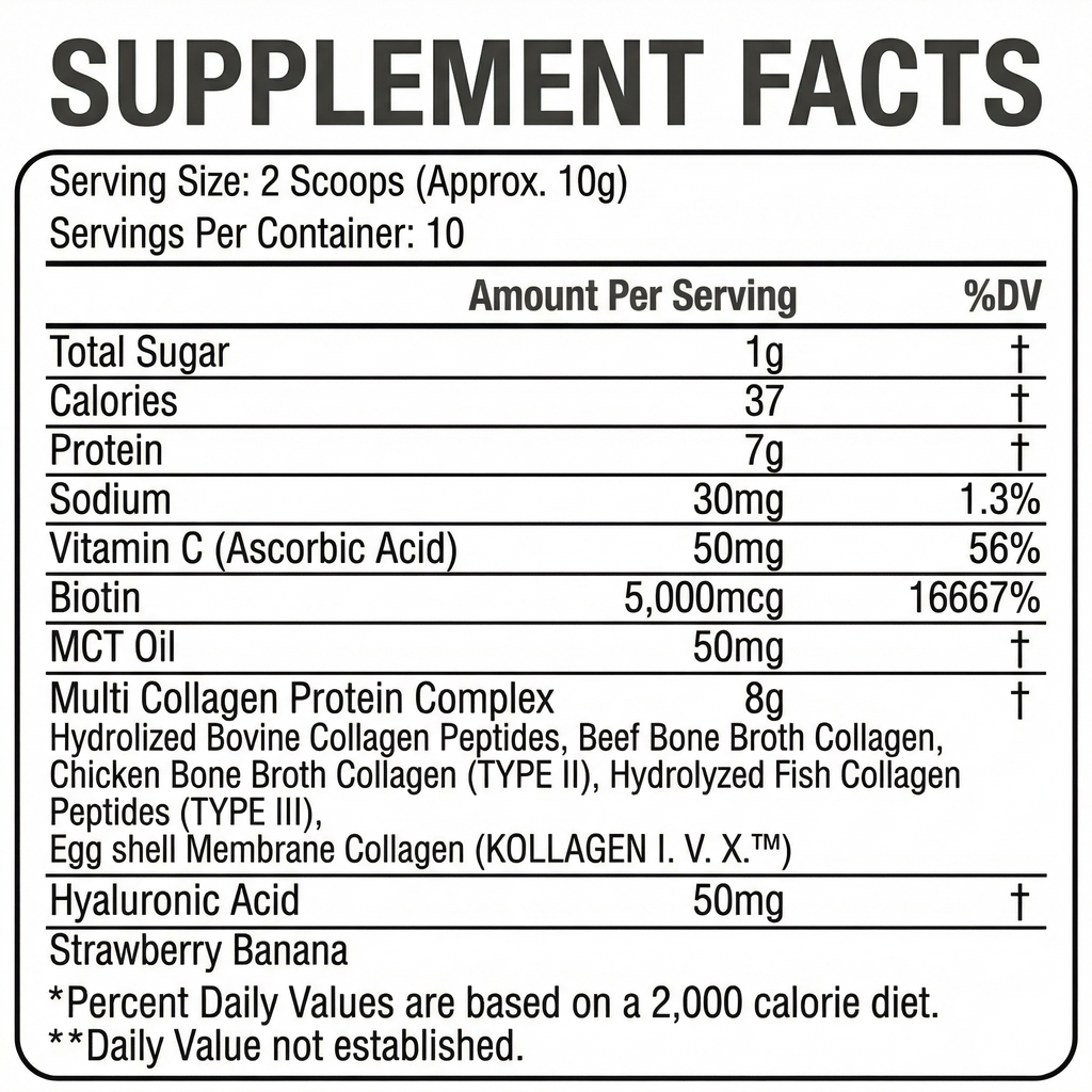 Multi Collagen Peptides Powder for Hair, Skin, Nails & Joint Support