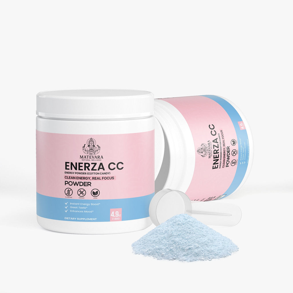 Enerza Cotton Candy Energy Powder | Sugar-Free Focus & Energy Formula (140g)