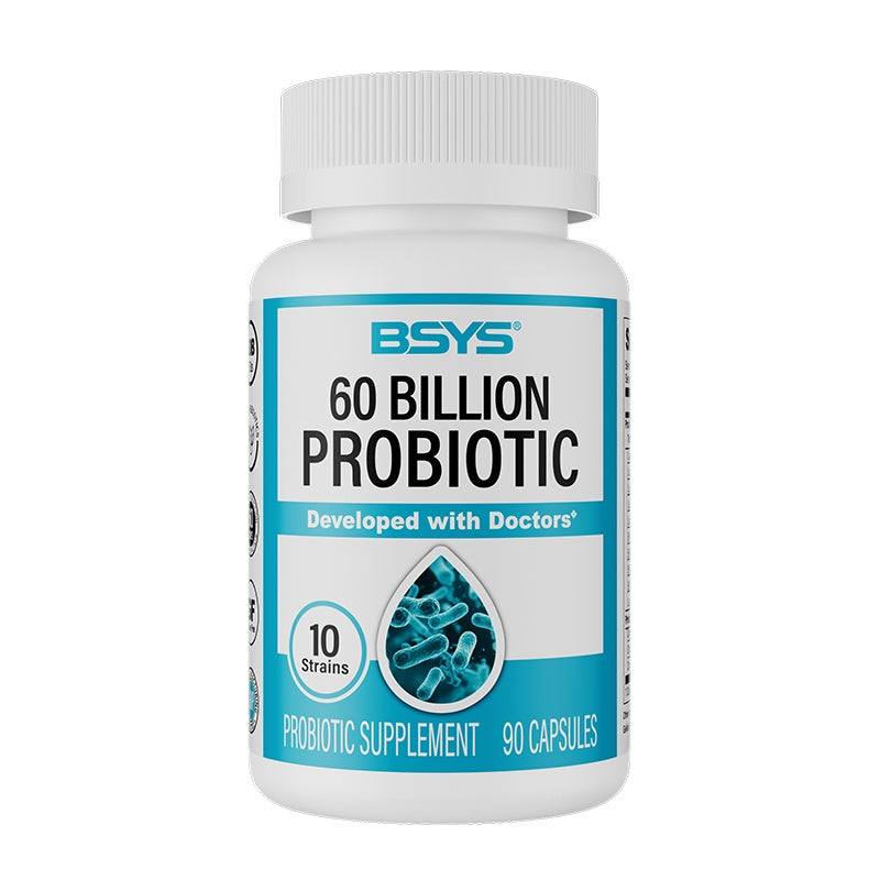 60 Billion CFU Probiotic Capsules  Acid-Resistant Stomach-Resistant Formula  Intestinal Delivery Technology  Digestive & Immune Health Support  Daily Gut Wellness Supplement