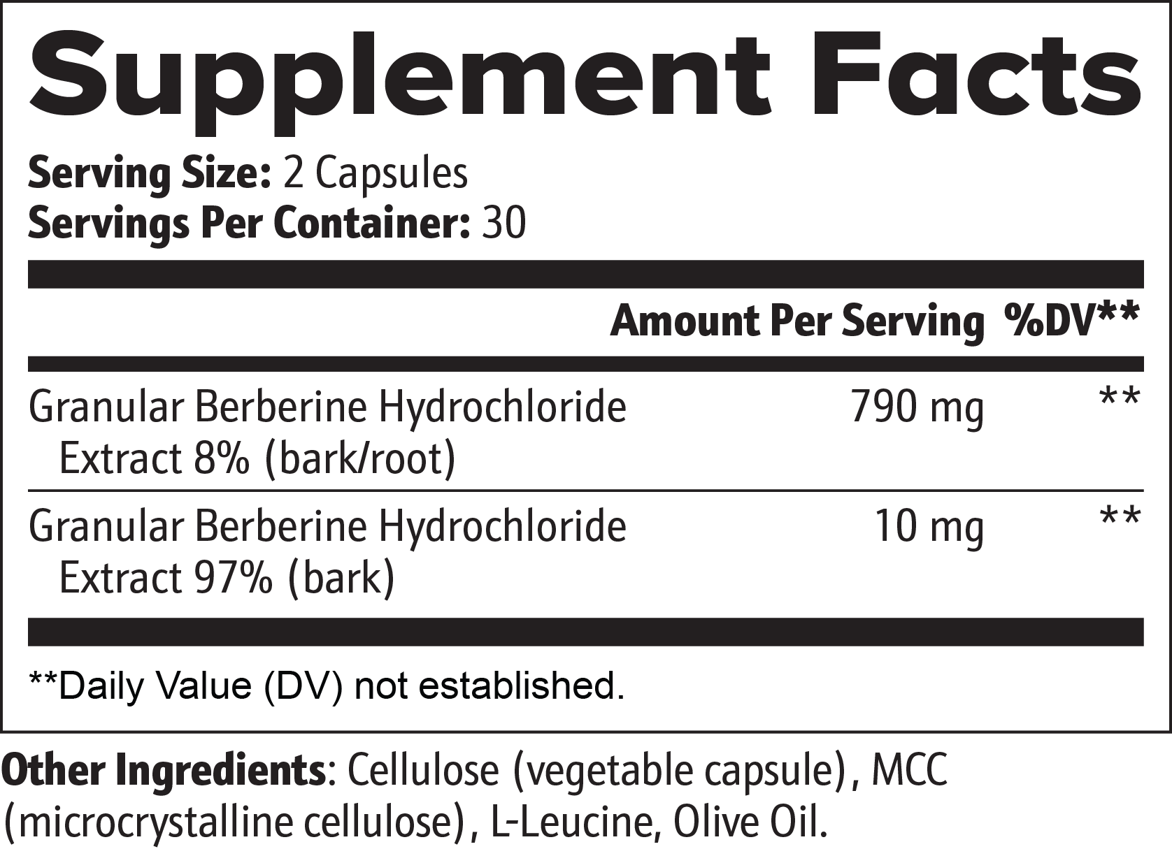 Berberine 60 capsules