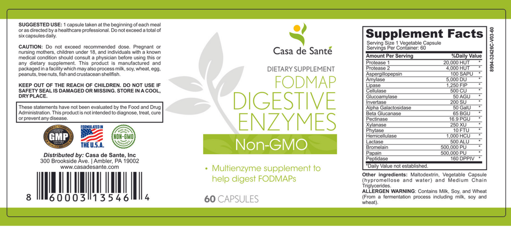 FODMAP Digestive Enzymes | Low FODMAP & GLP-1 Support for Heavy Meals & Bloating
