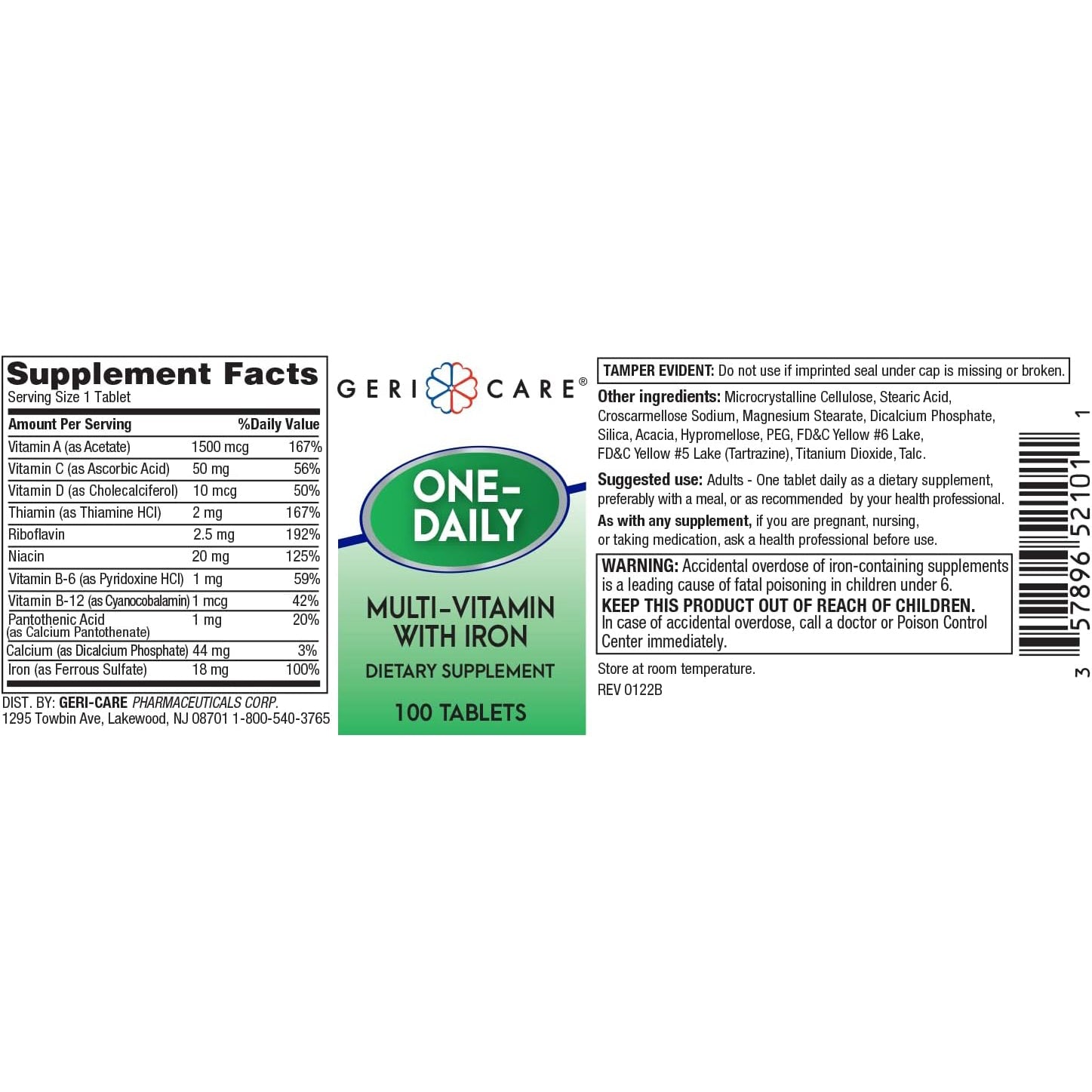 Geri-Care Multivitamin Supplement with Iron