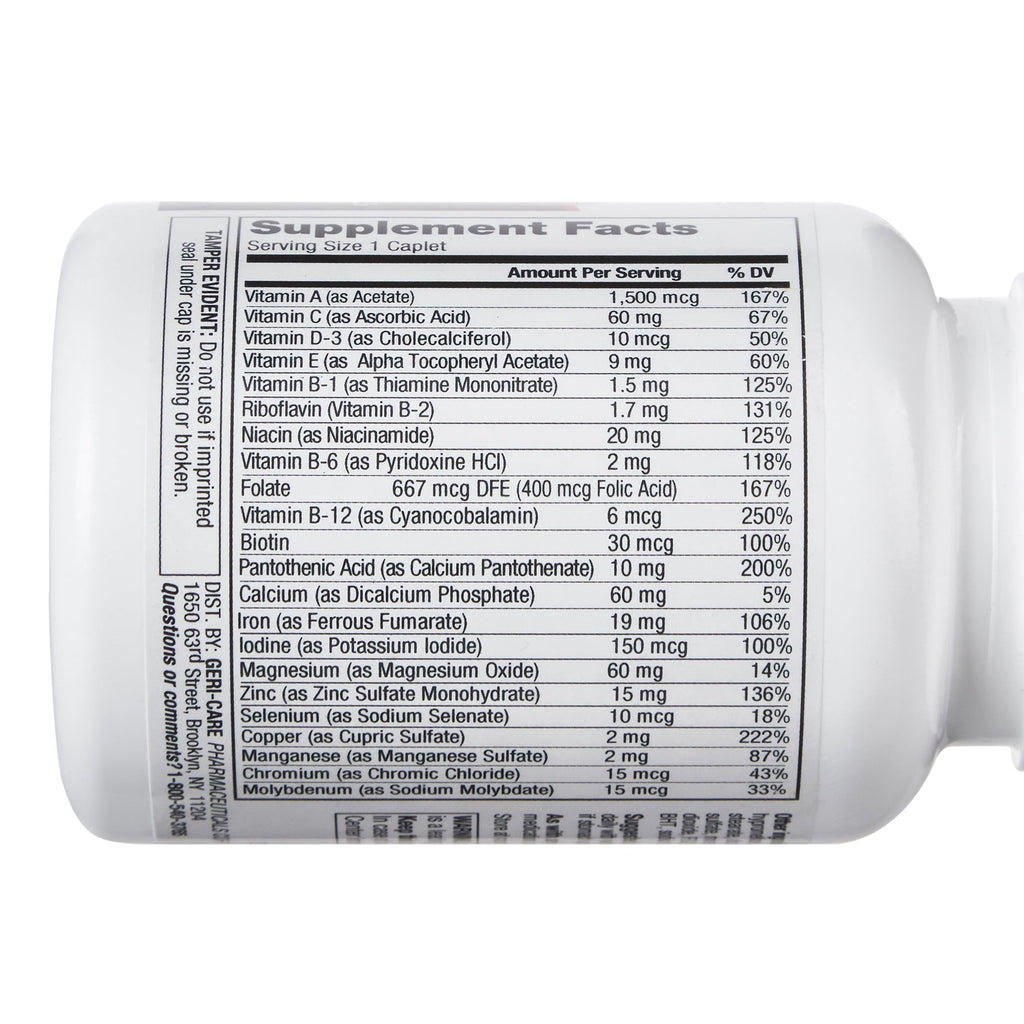 Geri-Care Multivitamin Supplement with Minerals, 100 caplets