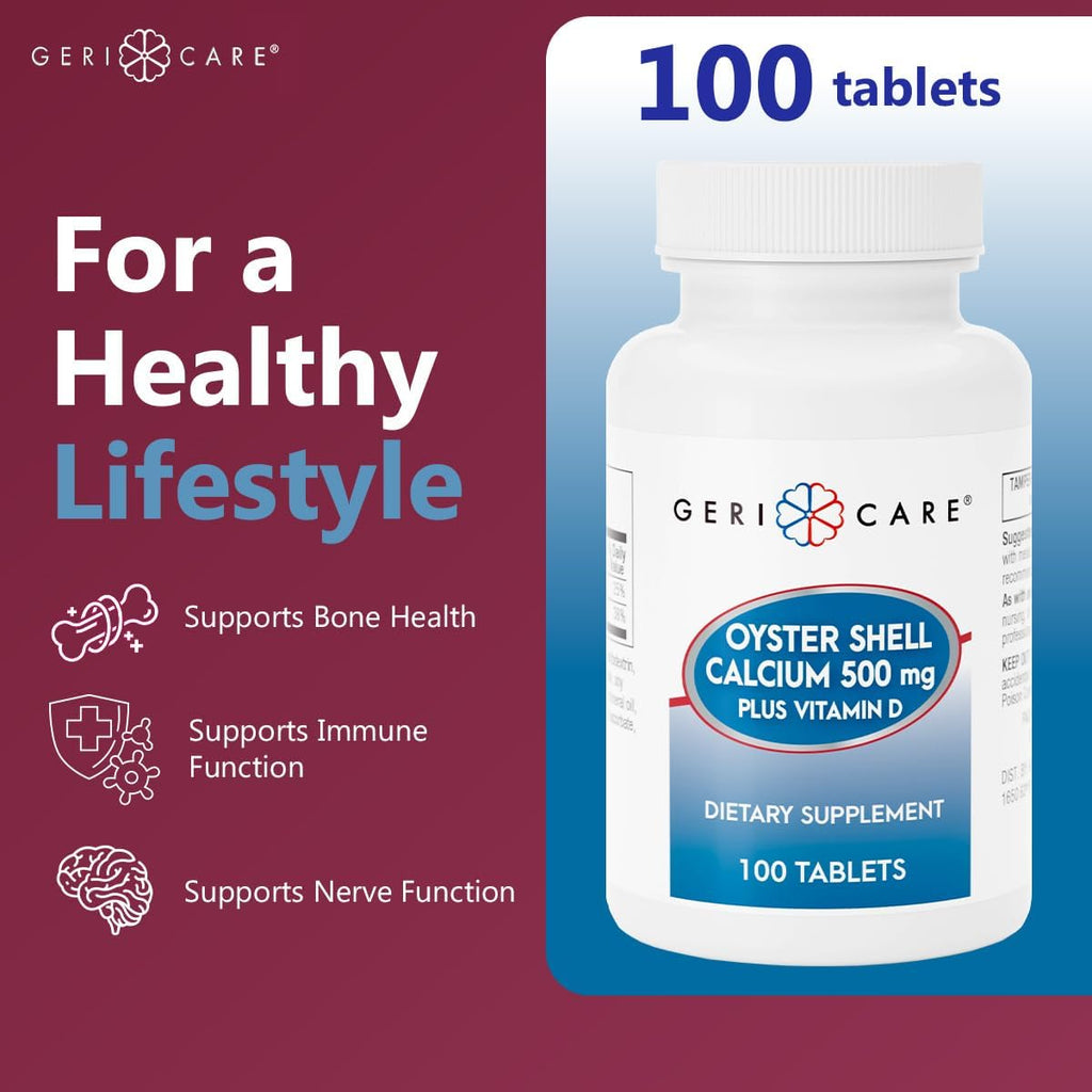 Geri-Care Oyster Shell Calcium Dietary Supplement, 500 mg