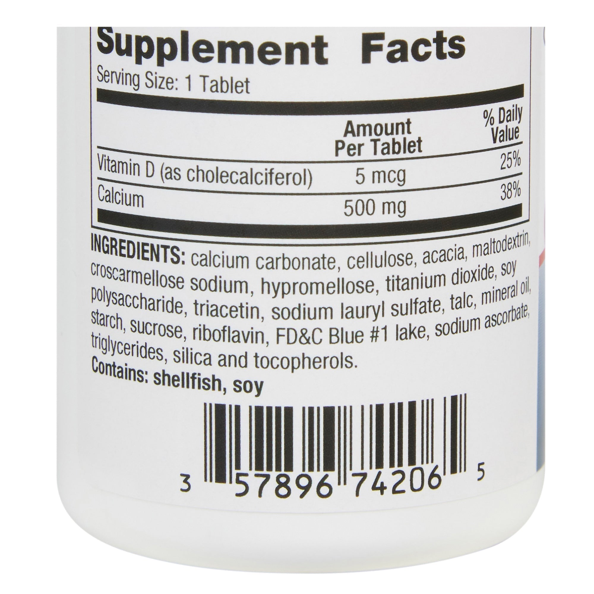 Geri-Care Oyster Shell Calcium Plus Vitamin D Supplement, 500 mg, 60 tablets