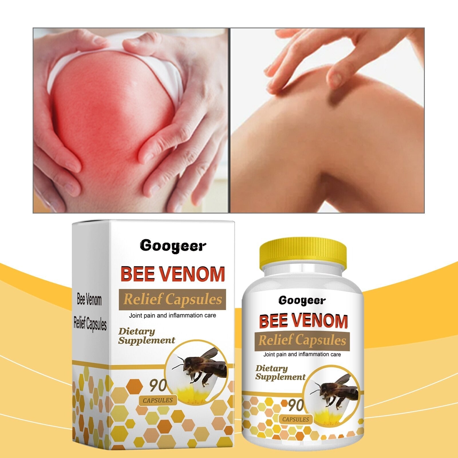 Arthritis Pain Relief 90 Capsules, Bee Venom Relief Capsules Joint Care
