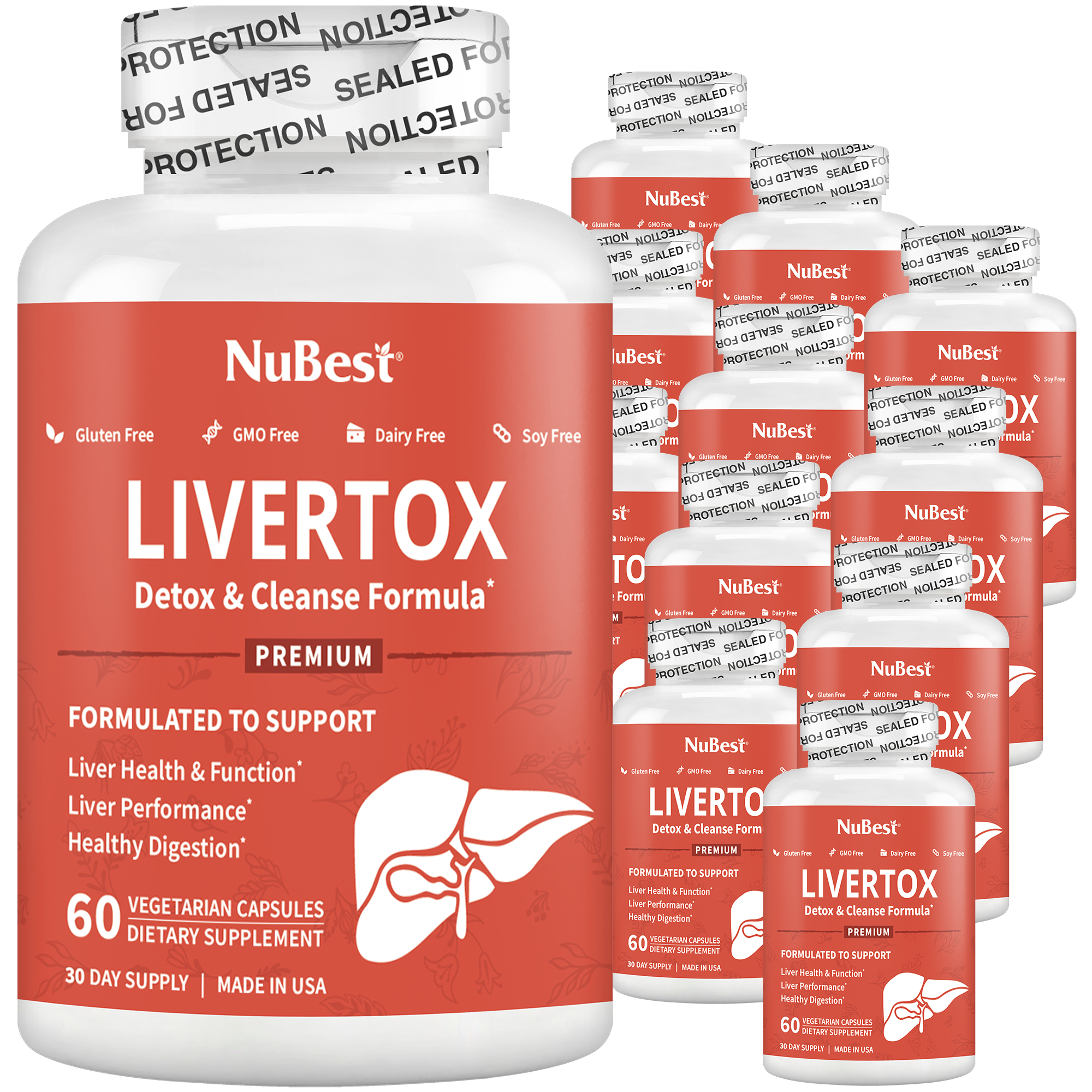 LiverTox, Advanced Formula for Liver Detox, Cleanse & Digestion, 60 Vegan Capsules by NuBest Nutrition®