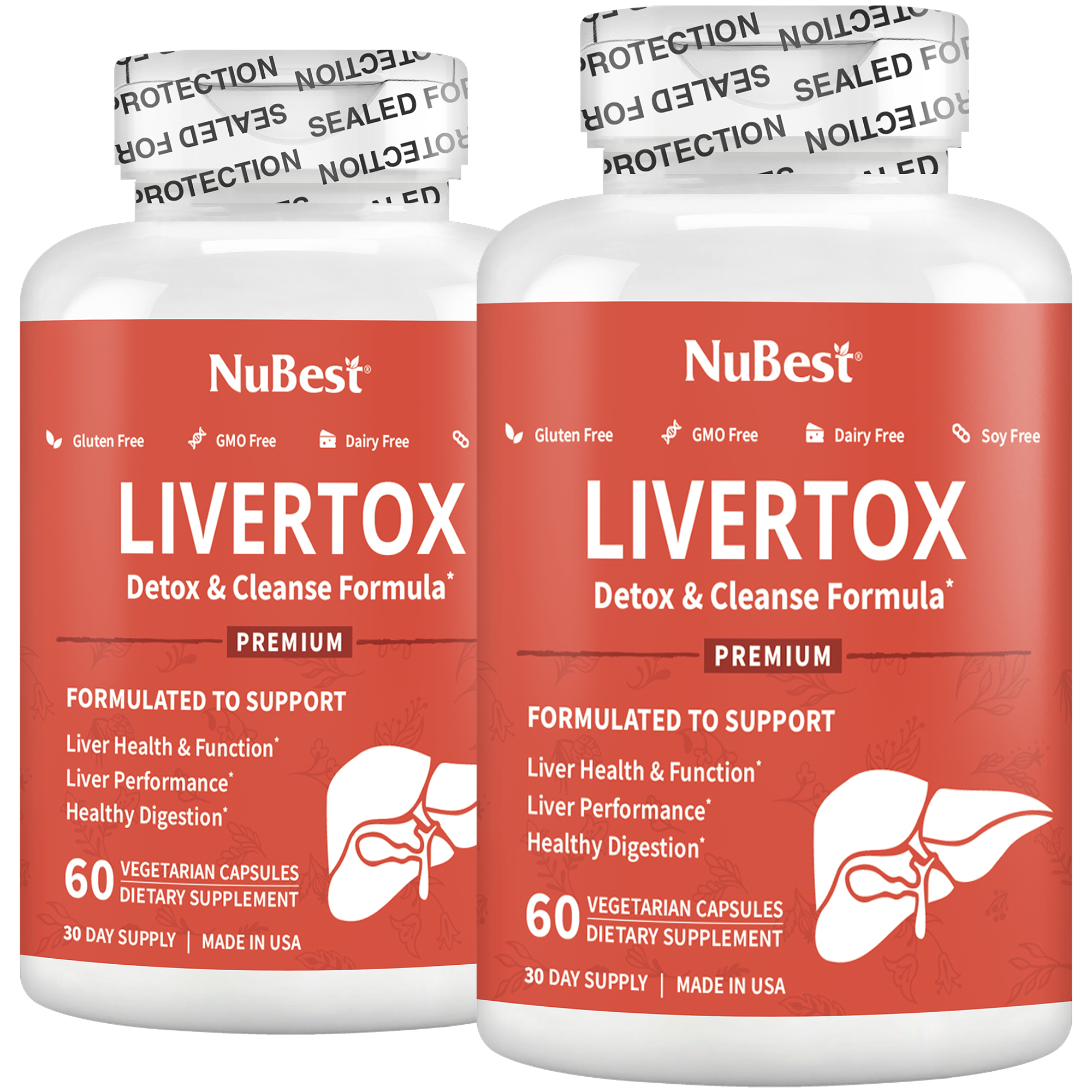 LiverTox, Advanced Formula for Liver Detox, Cleanse & Digestion, 60 Vegan Capsules by NuBest Nutrition®