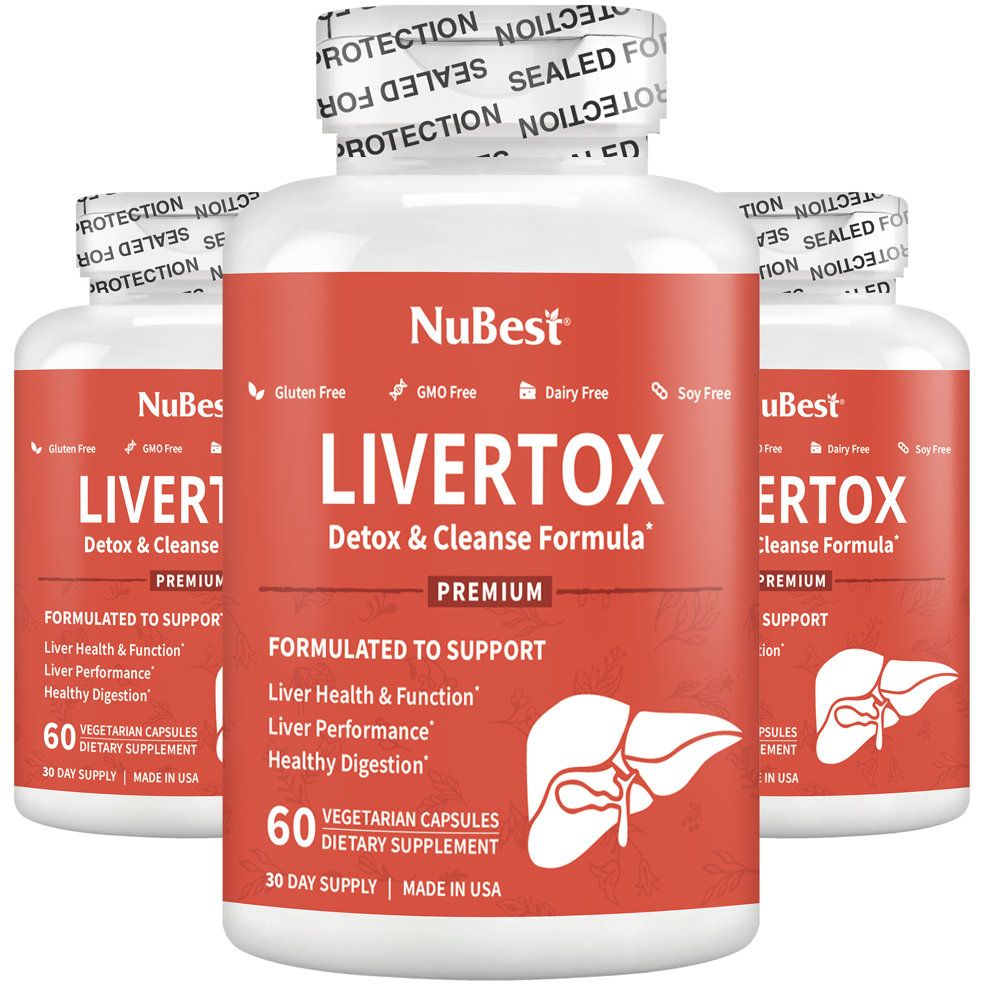 LiverTox, Advanced Formula for Liver Detox, Cleanse & Digestion, 60 Vegan Capsules by NuBest Nutrition®