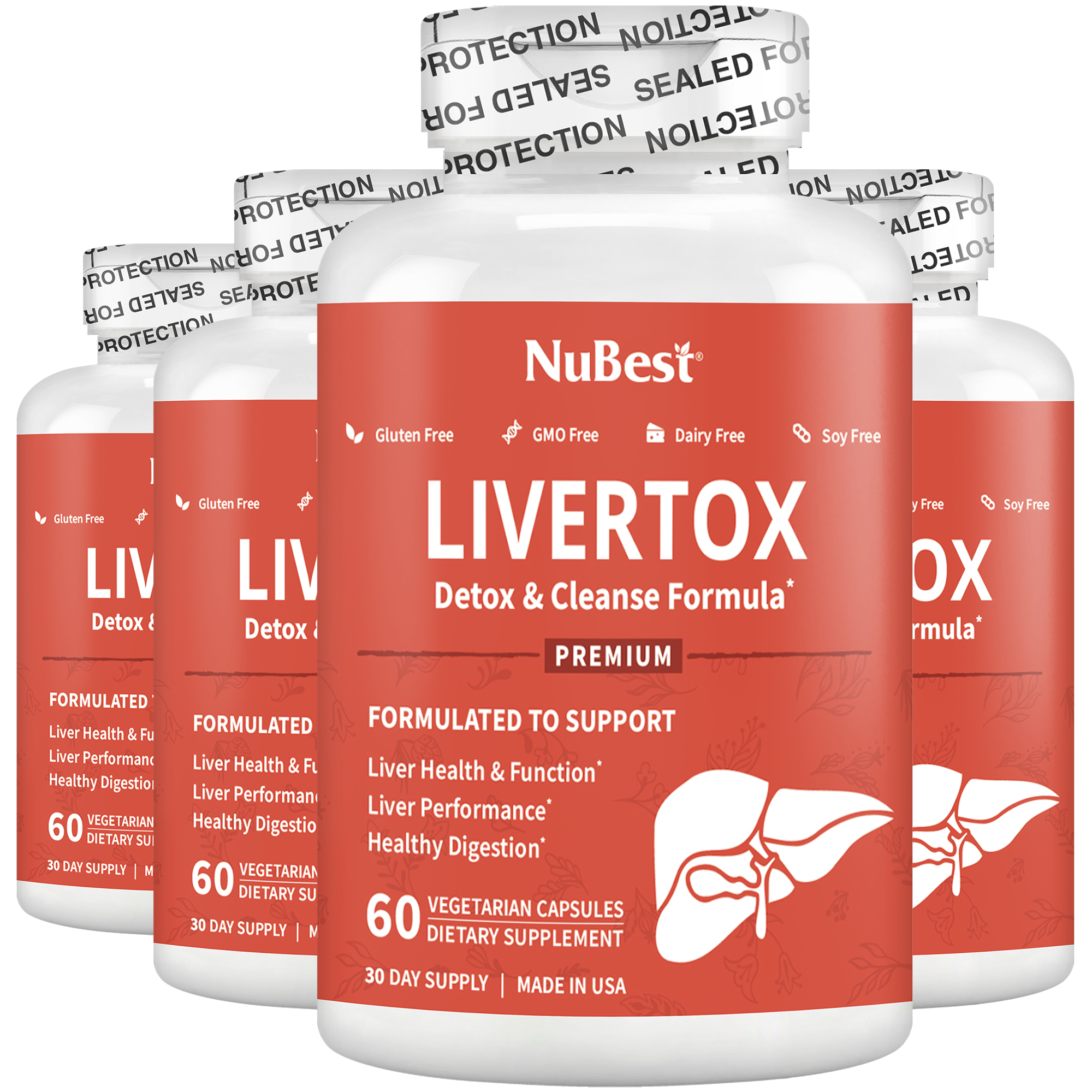 LiverTox, Advanced Formula for Liver Detox, Cleanse & Digestion, 60 Vegan Capsules by NuBest Nutrition®