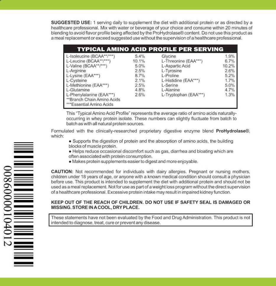 Elemental Whey WPI Protein Powder + Digestive Enzymes (Vanilla) | Low FODMAP & GLP-1 Gut-Gentle Muscle Support