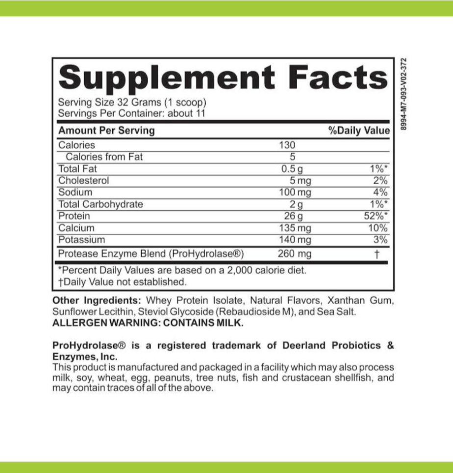 Elemental Whey WPI Protein Powder + Digestive Enzymes (Vanilla) | Low FODMAP & GLP-1 Gut-Gentle Muscle Support