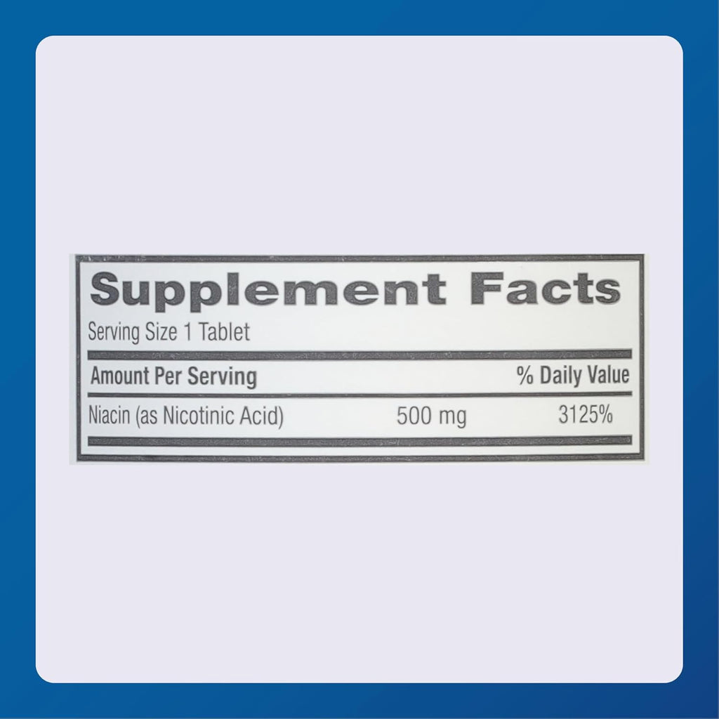 Major Niacin (B3) Dietary Supplement, 500 mg