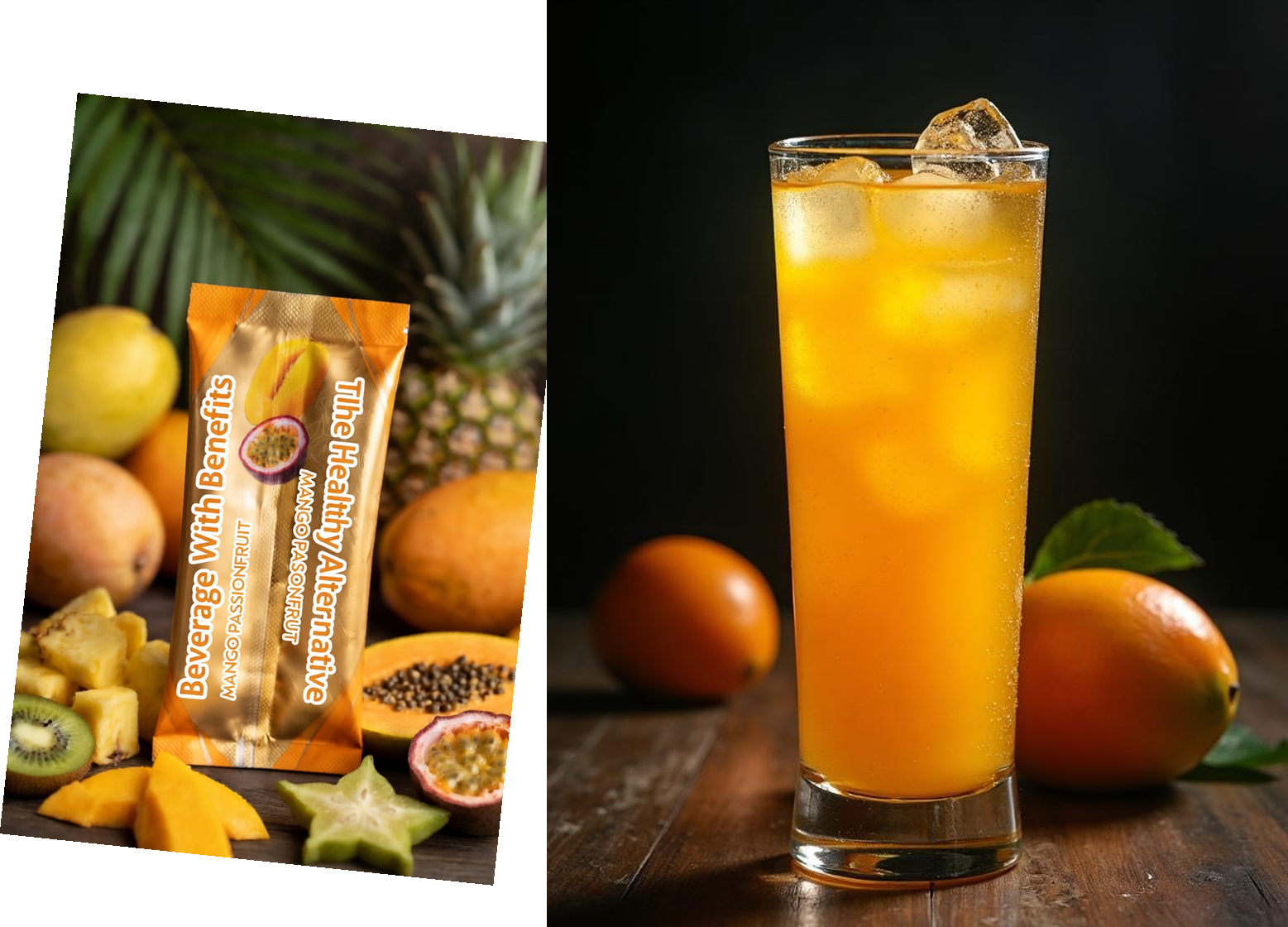 Mango Passionfruit 12 Count Mushroom Infused Clean Hydration Powder Sticks
