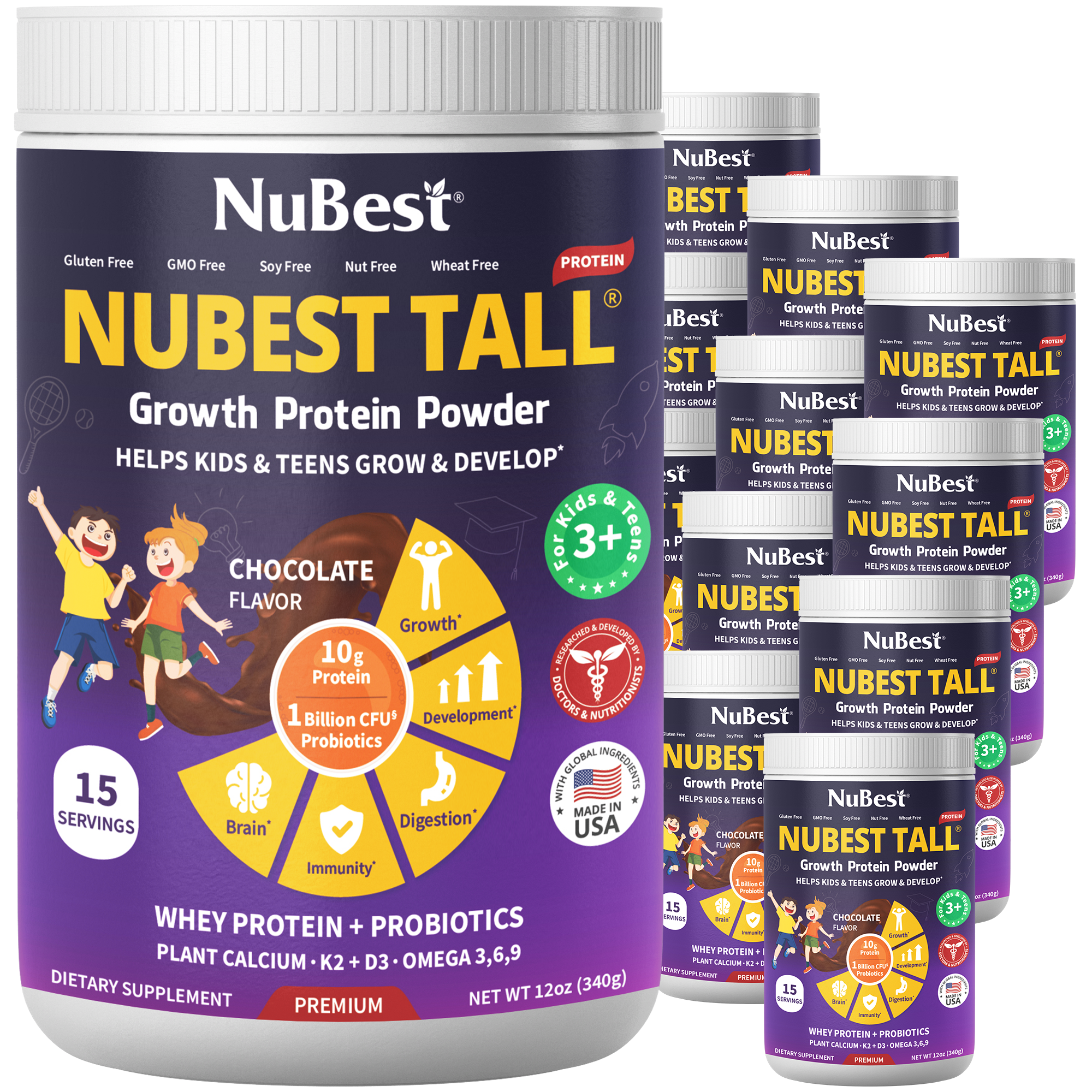 NuBest Tall Protein, Chocolate Shake, 15 servings by NuBest Nutrition®
