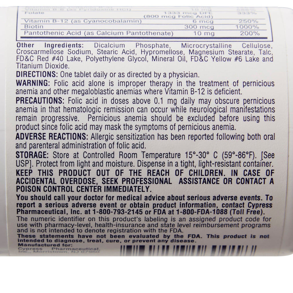 Rena-Vite Multivitamin Supplement with Folic Acid & Vitamin B Complex