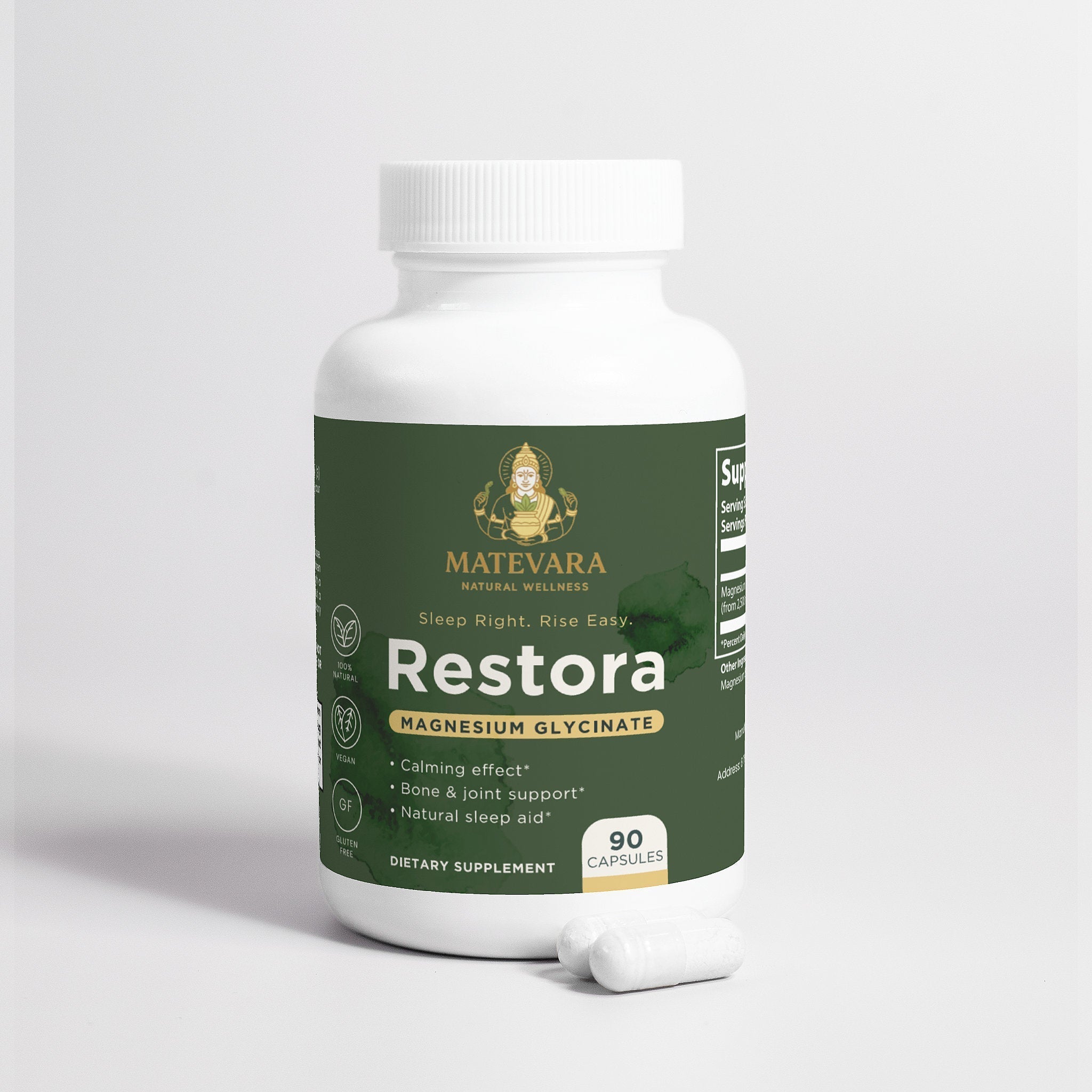 Restora Magnesium Glycinate | 90 Vegetarian Capsules