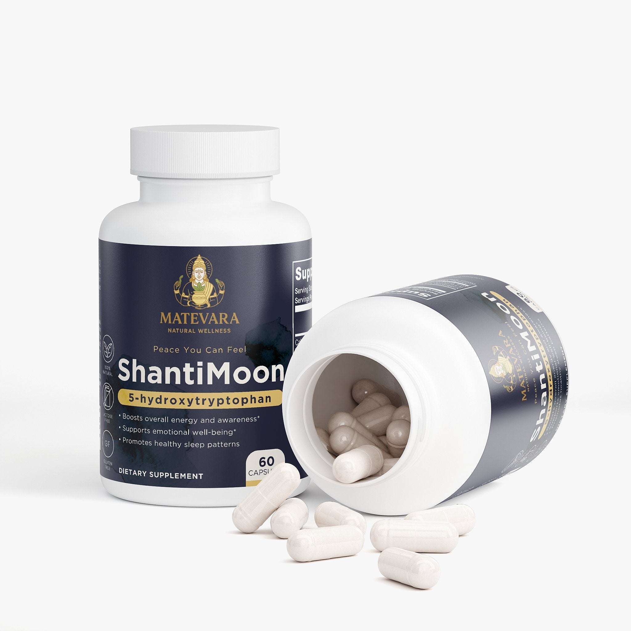 ShantiMoon 5-HTP | Serotonin Support Capsules | 60 Count