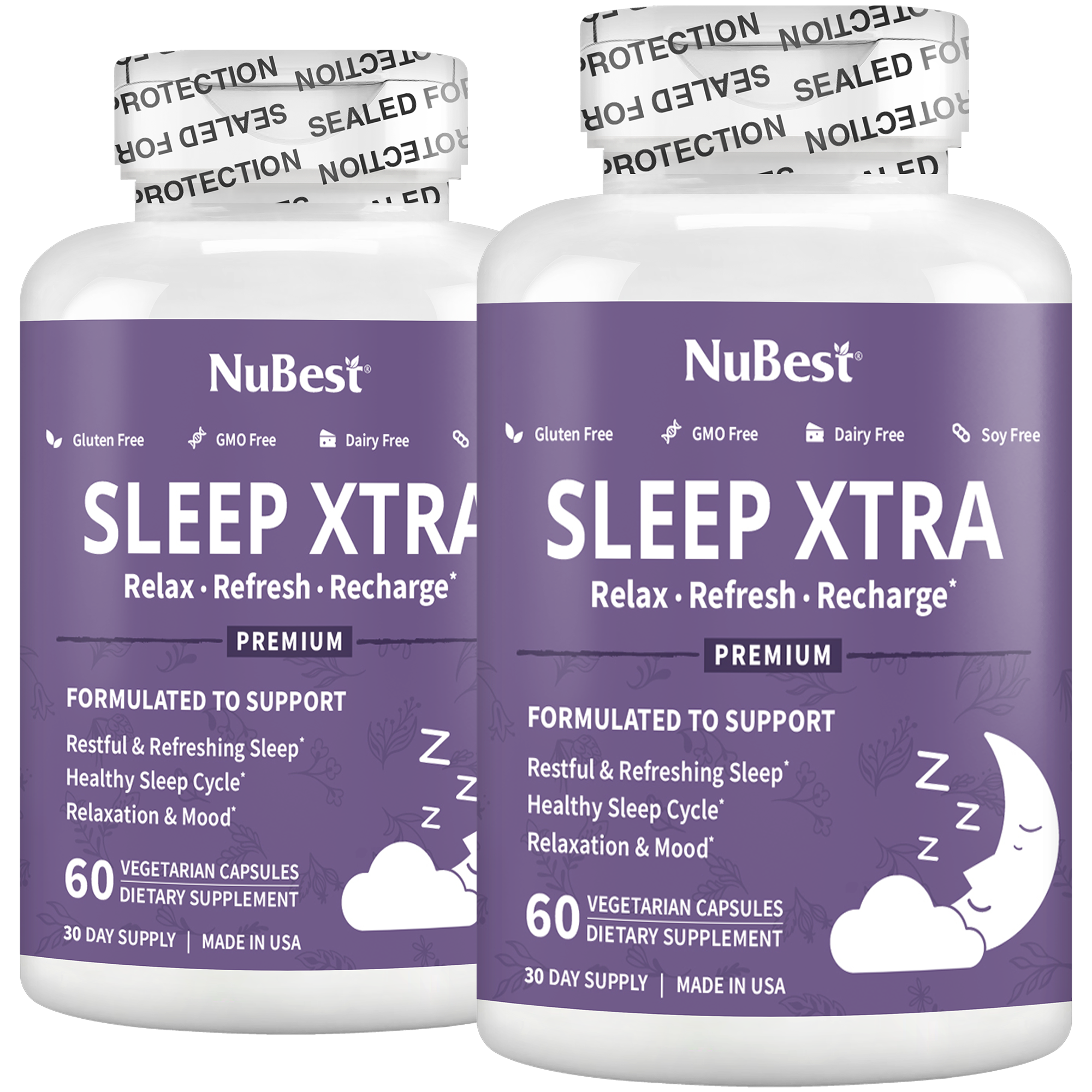 Sleep Xtra, Natural Non-Habit Forming Sleep Aid for Teens & Adults, 60 Vegan Capsules by NuBest Nutrition®
