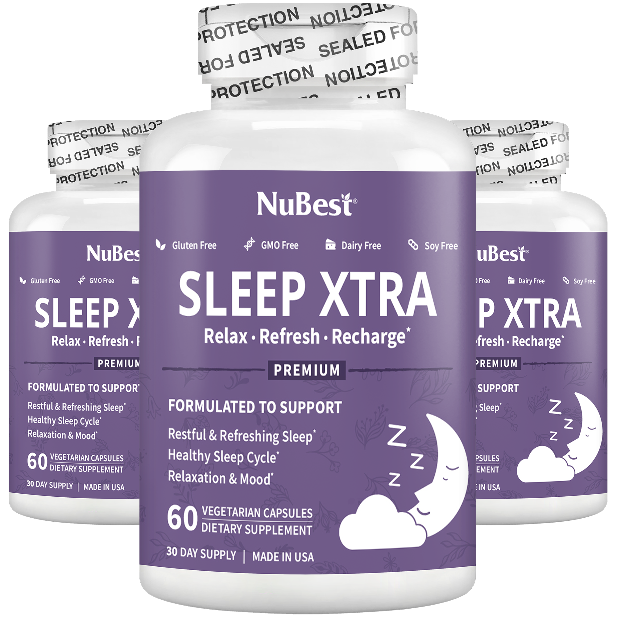 Sleep Xtra, Natural Non-Habit Forming Sleep Aid for Teens & Adults, 60 Vegan Capsules by NuBest Nutrition®