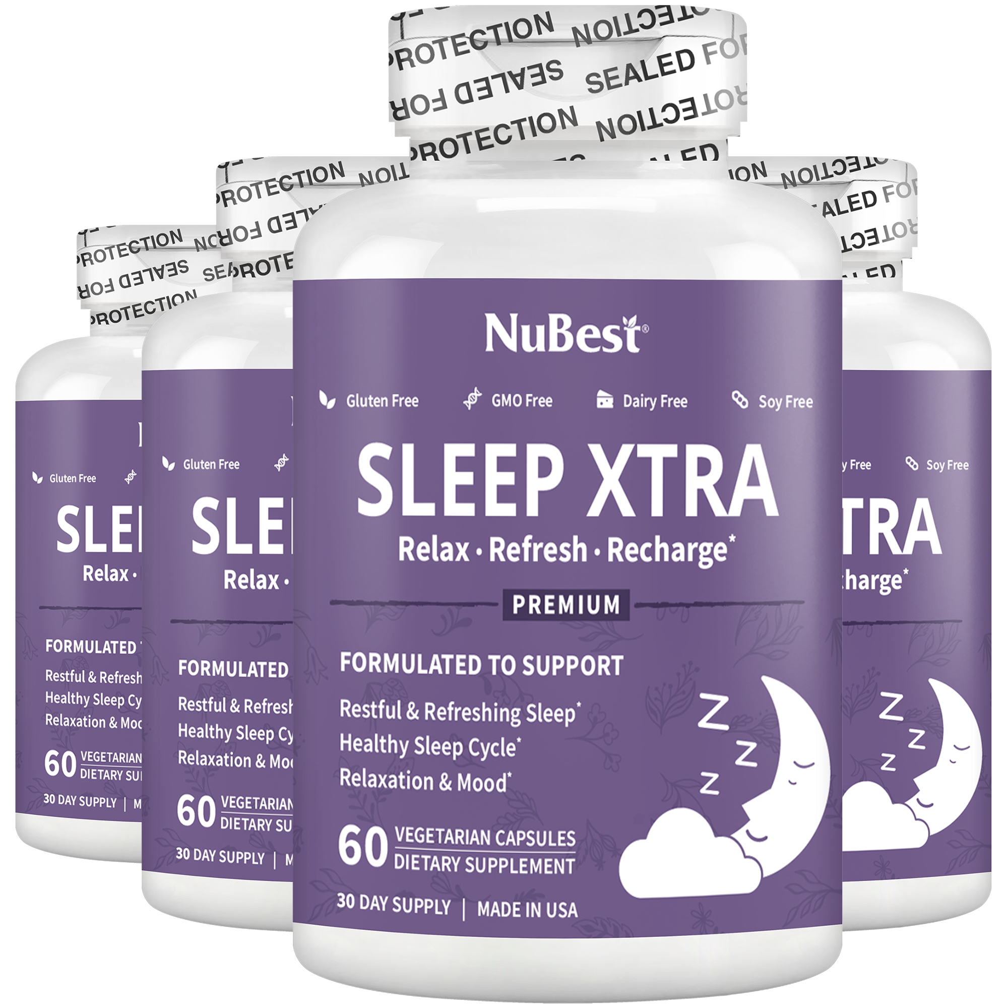 Sleep Xtra, Natural Non-Habit Forming Sleep Aid for Teens & Adults, 60 Vegan Capsules by NuBest Nutrition®