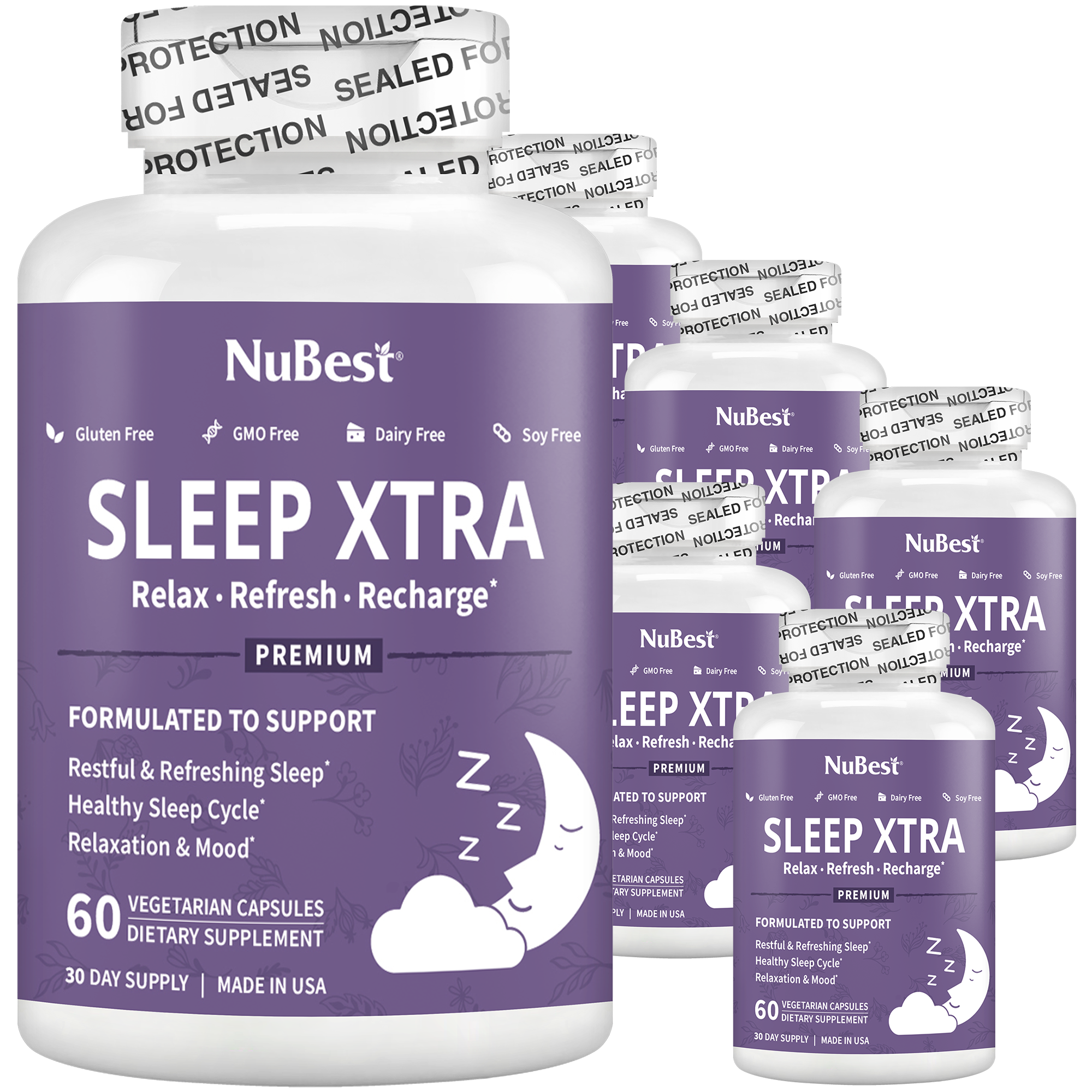 Sleep Xtra, Natural Non-Habit Forming Sleep Aid for Teens & Adults, 60 Vegan Capsules by NuBest Nutrition®
