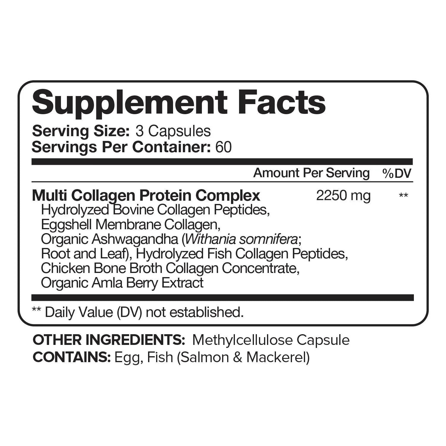 Multi-Collagen Capsules for Skin Health - 120 Veggie Caps