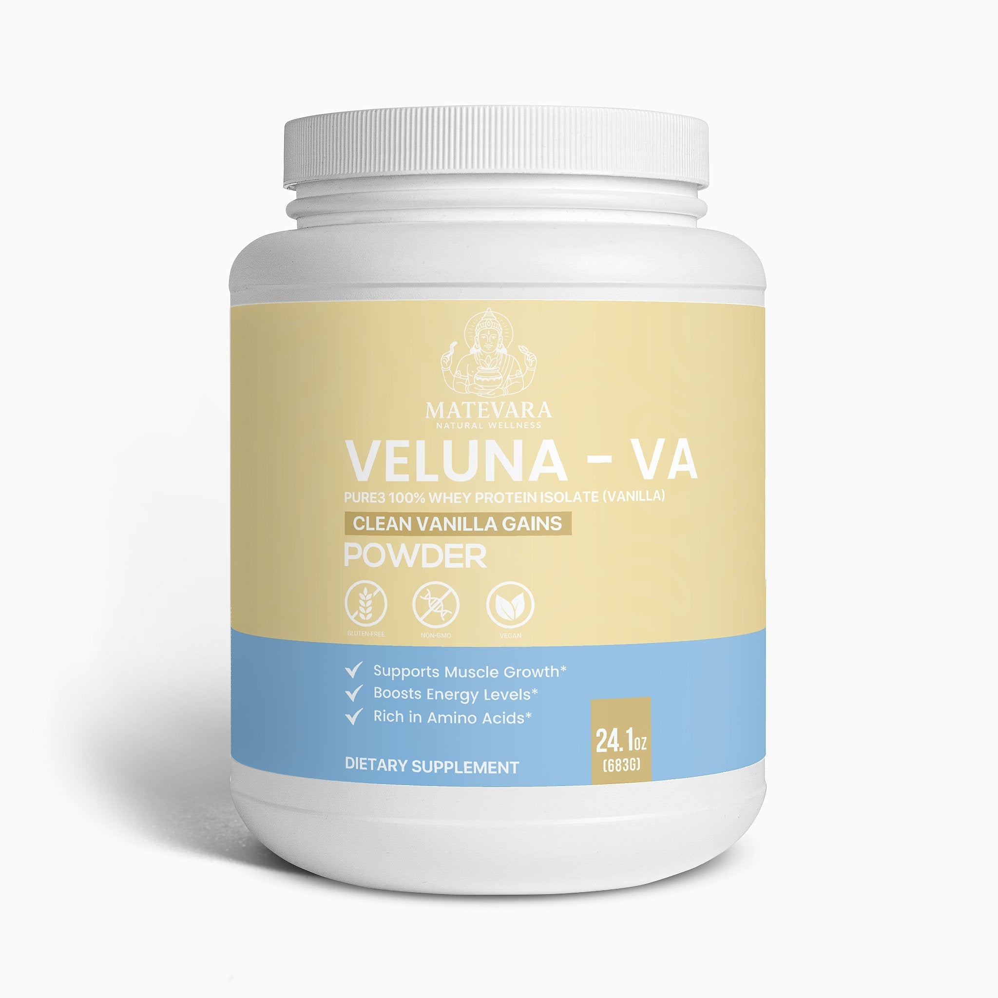 Veluna VA Pure3 Whey Protein Isolate Powder |24.1oz (683g)