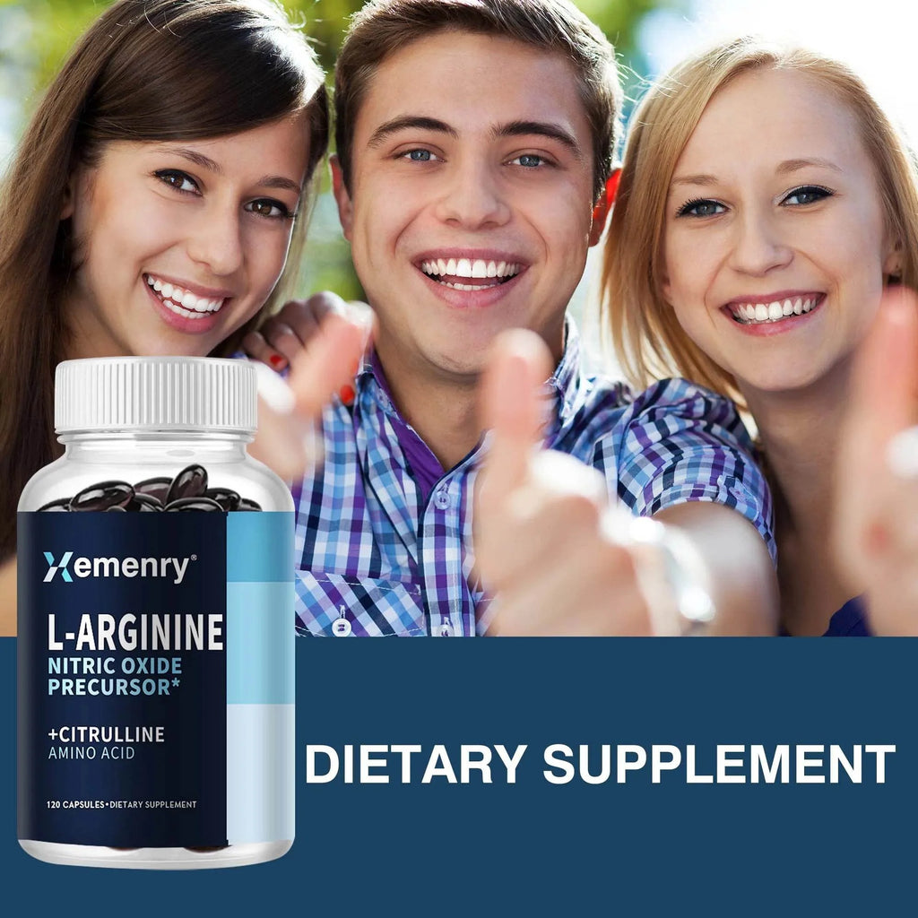 Roksy L-Arginine Nitric Oxide Supplement - 120 Capsules