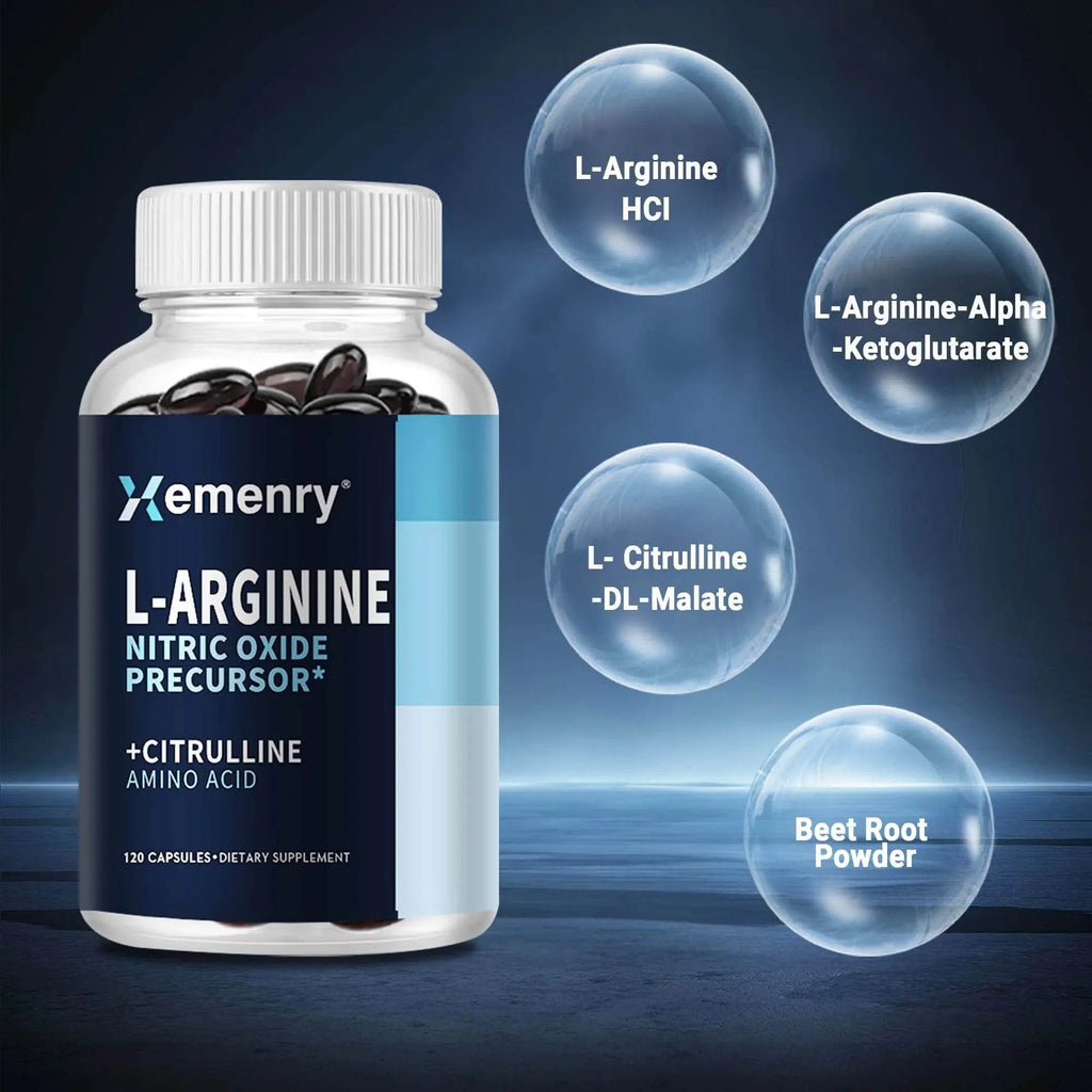 Roksy L-Arginine Nitric Oxide Supplement - 120 Capsules